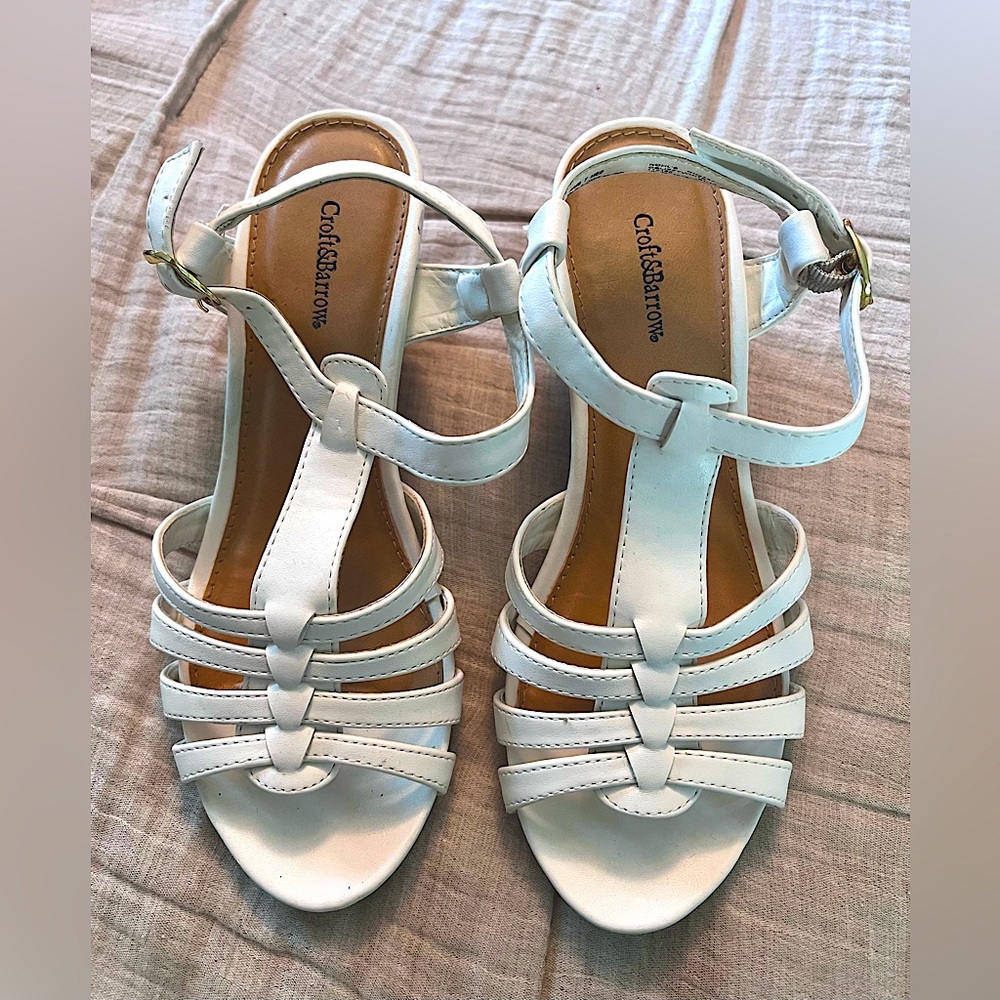 Croft and Barrow Ladies Dress Shoes, White, Size 7